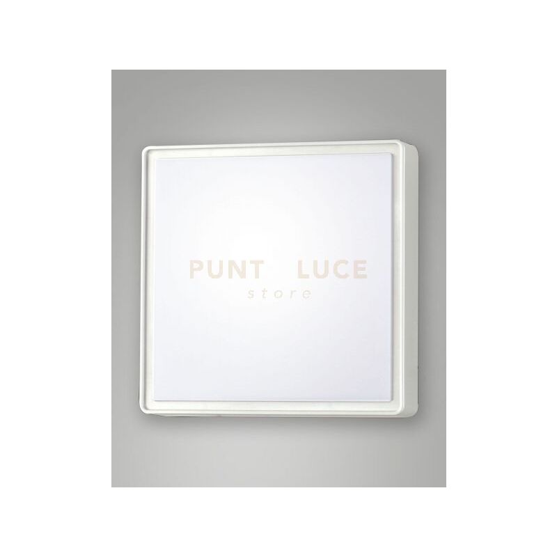 foto del prodotto fabas luce lighting oban plafoniera bianca attacco e27 l.30x30cm c sensore 2 luci