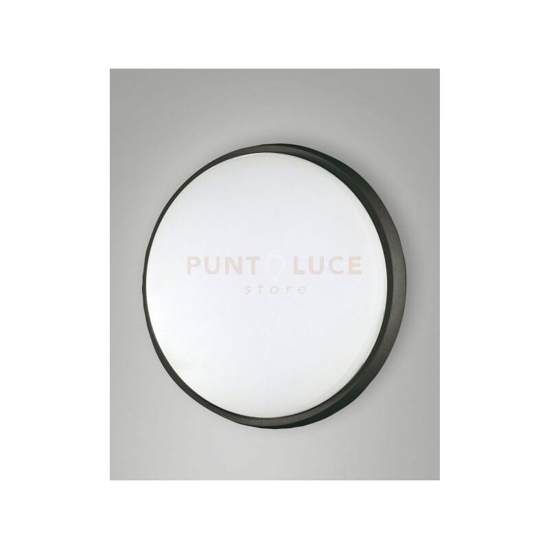 foto del prodotto fabas luce lighting - olly plafoniera led 30w 3000k 3220lm nera d.30cm in alluminio ip54