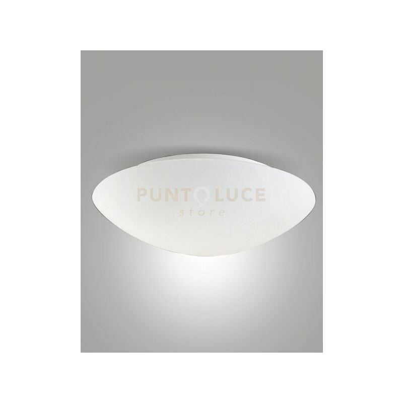 foto del prodotto fabas luce lighting pandora plafoniera bianca diametro 46cm in vetro 2 luci attacco e27