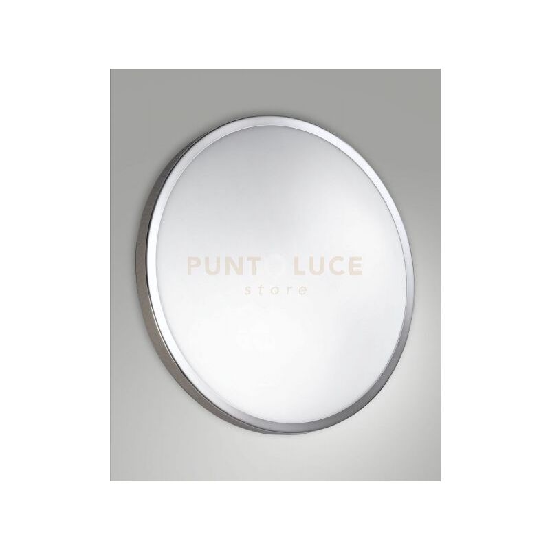foto del prodotto fabas luce lighting plaza plafoniera cromo d.40cm a led 3000k 24w 2400 lm ip41