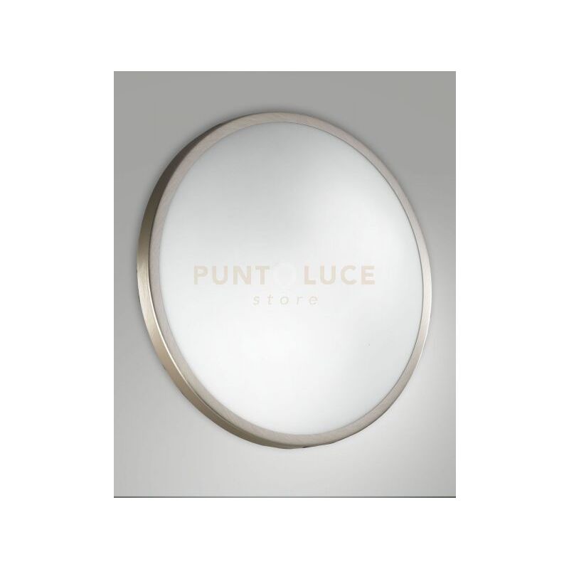 foto del prodotto fabas luce lighting plaza plafoniera nichel satinato d.40cm a led 3000k 24w 2400 lm ip41