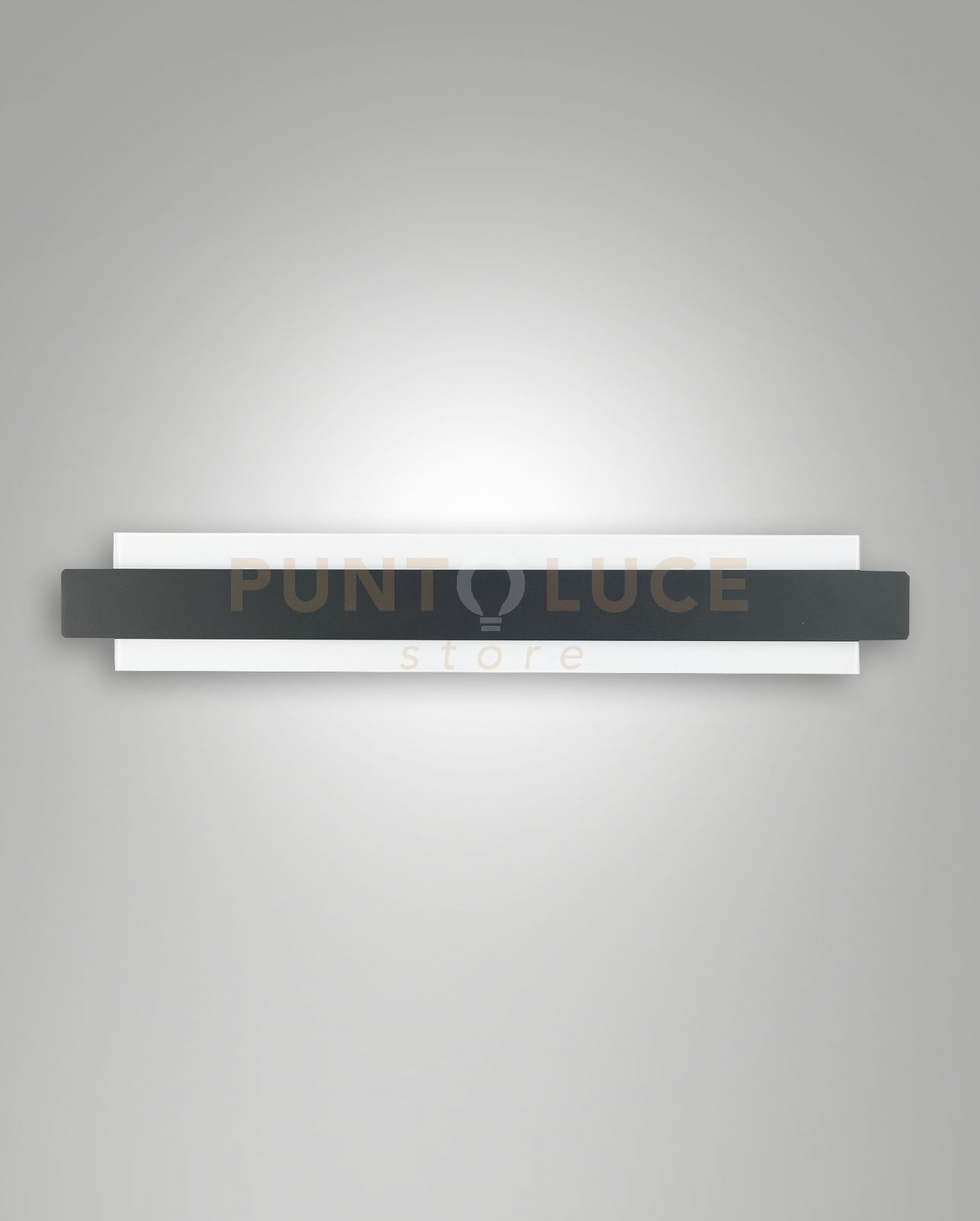 foto del prodotto fabas luce lighting - regolo applique nera a led 3000k - 21w - 2150 lm dimmerabile in metallo e vetro