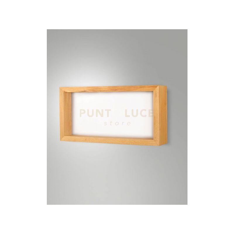 foto del prodotto fabas luce lighting window applique quercia l.60,5cm in metallo legno e metacrilato a led 3000k 35w 3450 lm