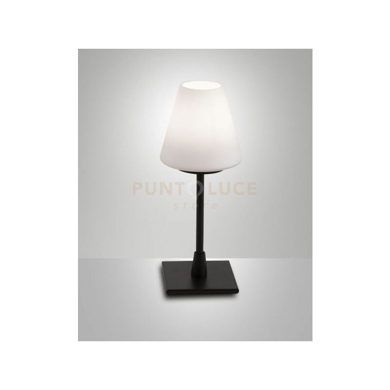 foto del prodotto fabas luce lucy lampada da tavolo attacco g9 lampadina inclusa colore nera d.10cm dimmerabile