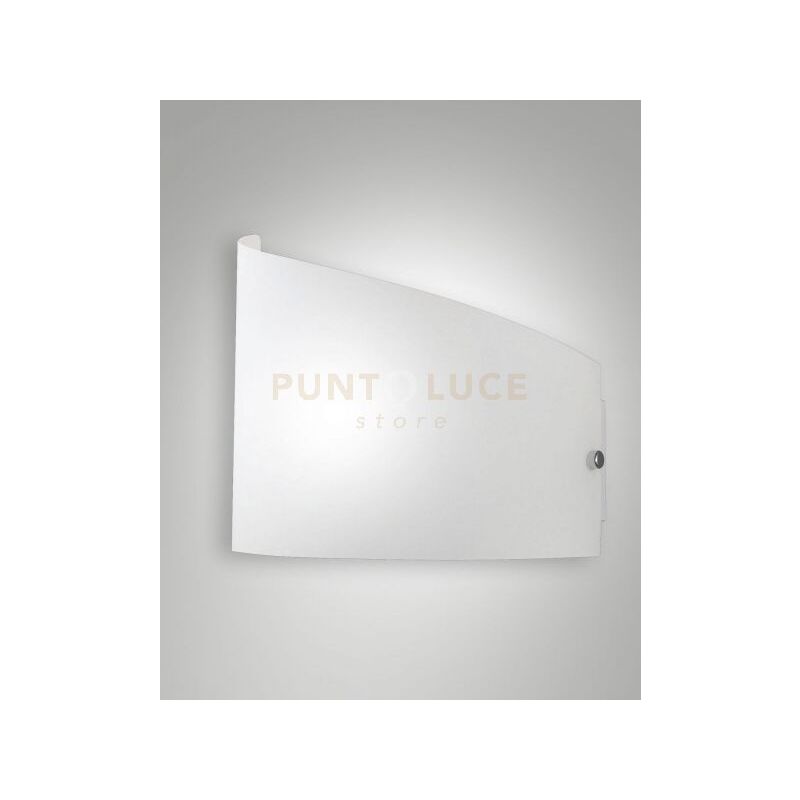 foto del prodotto fabas luce moa applique bianca in metallo e vetro curvato 1 luce attacco e27