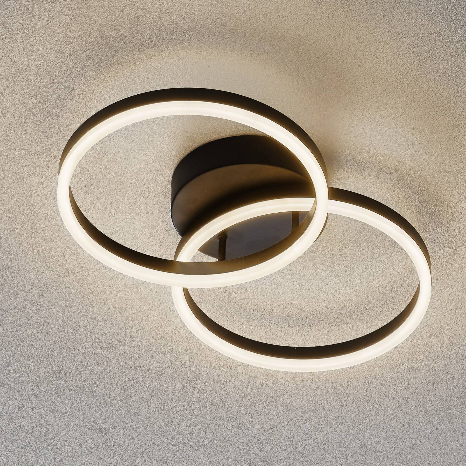 foto del prodotto fabas luce plafoniera led giotto, 2 luci, nera