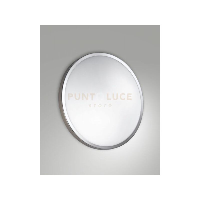 foto del prodotto fabas luce plaza plafoniera cromo d.30cm a led 3000k 12w 1100 lm ip41