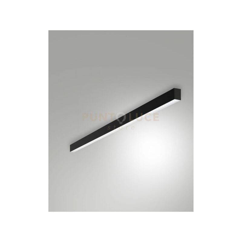 foto del prodotto fabas millet plafoniera nera a led 4000k 3580lm 23w prismatic ip40 100cm dimmerabile dali