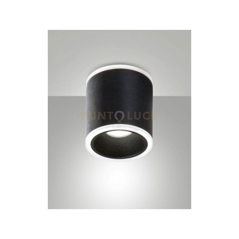foto del prodotto fabas paca plafoniera 2 luci nera d.9cm a led 13w 3000k 848 486lm