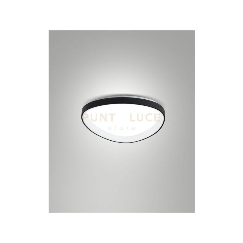 foto del prodotto fabas quirk plafoniera led nera d.42cm a led cct 2700k 3200k 4000k 38w 4400 lm dimmerabile