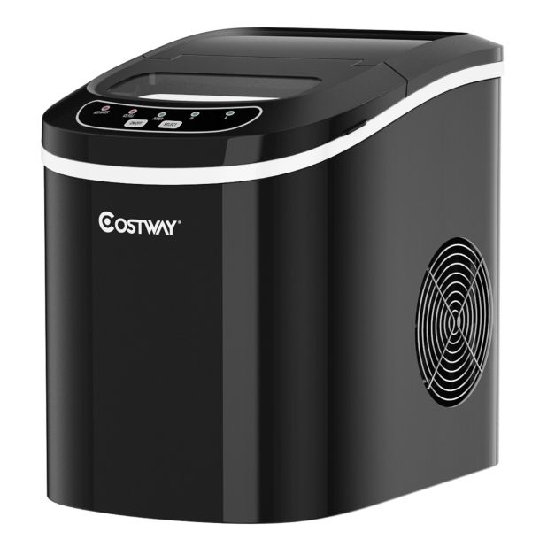 foto del prodotto fabbricatore di ghiaccio 12 kg di ghiaccio 24h serbatoio da 2,2 litri con 2 dimensioni di ghiaccio 9 cubetti di ghiaccio ogni 6-13 min per la casa nero 20 0005862