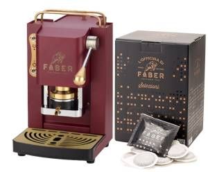 foto del prodotto faber macchina da caffe a cialde pro mini deluxe cherry red