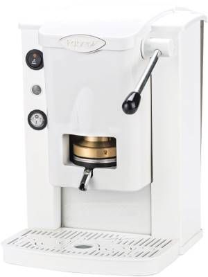 foto del prodotto faber piccola slot basic macchina per caffe con pressacialda in ottone telaio in metallo bianco e frontale in policarbonato bianco
