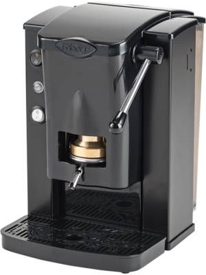 foto del prodotto faber piccola slot basic macchina per caffe con pressacialda in ottone telaio in metallo nero e frontale in policarbonato nero