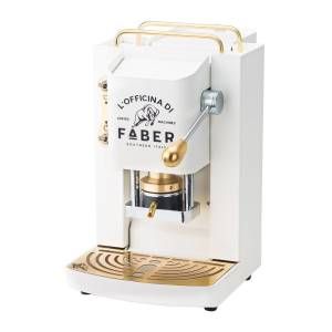 foto del prodotto faber pro deluxe macchina da caffe a cialde 44mm turquoise ottone