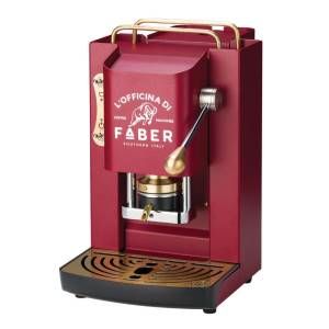 foto del prodotto faber pro deluxe macchina da caffialde 44mm cherry red ottone