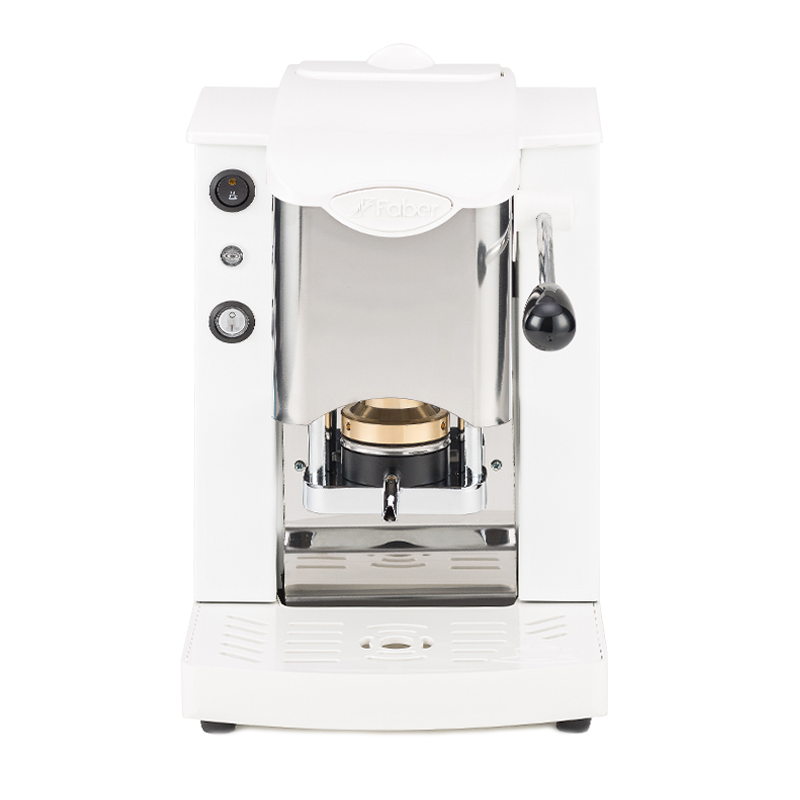 immagine 0 del prodotto faber slot inox macchina per caffe con pressacialda in ottone telaio in metallo bianco e frontale in acciaio