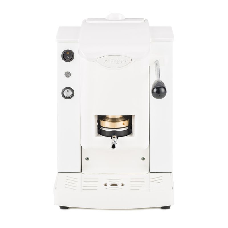 foto del prodotto faber slot plast basic - macchina per caffe con pressacialda in ottone - telaio in metallo bianco e frontale in policarbonato bianco - fabspbiabbasott