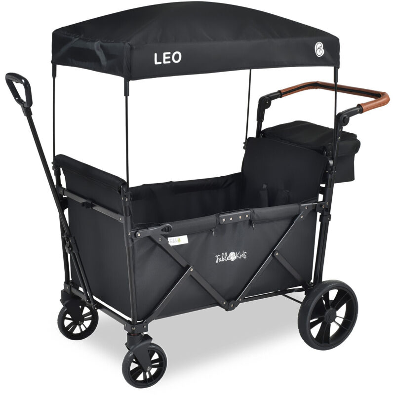 foto del prodotto fablekids leo x2lite carrello pieghevole con tetto nero