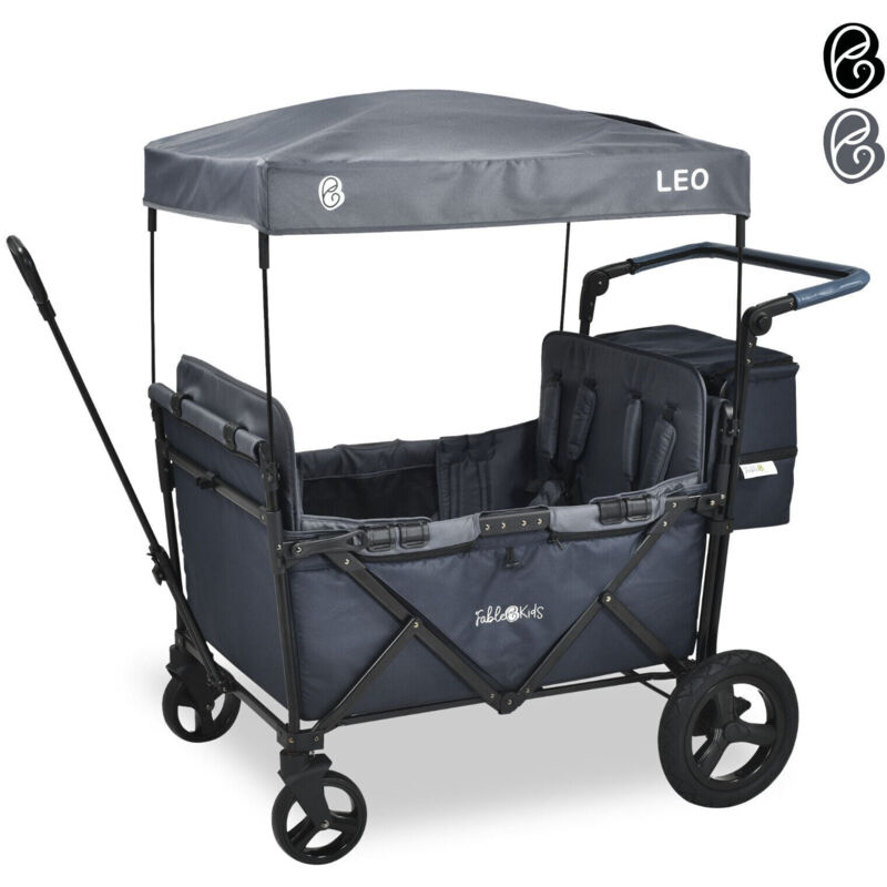 foto del prodotto fablekids leo x4plus carrello pieghevole con tetto nero