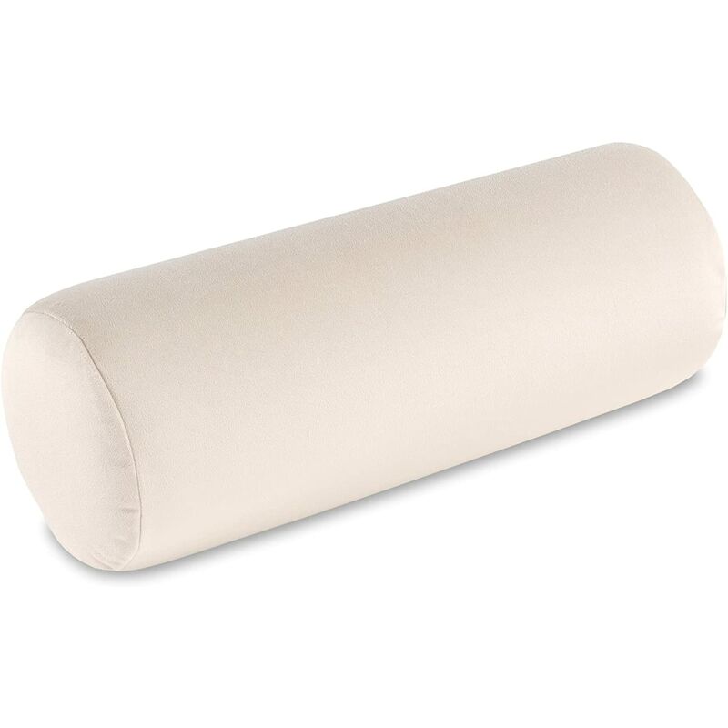 foto del prodotto fabotex cuscino cilindrico per dormire imbottito e rivestito in poliestere anti sudorazione polochon beige