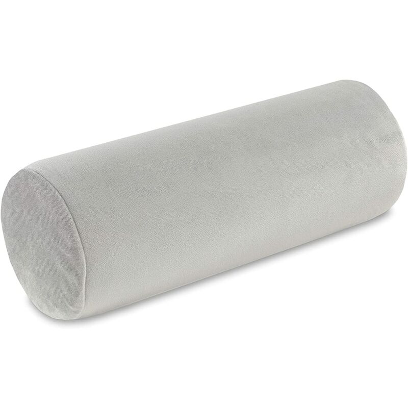 foto del prodotto fabotex cuscino cilindrico per dormire imbottito e rivestito in poliestere anti sudorazione polochon grey