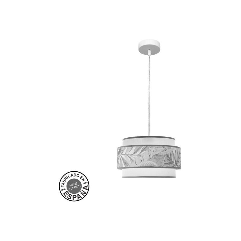 foto del prodotto fabrilamp abrila akunadecor camerun sospensione grigia con doppio paralume 1 luce