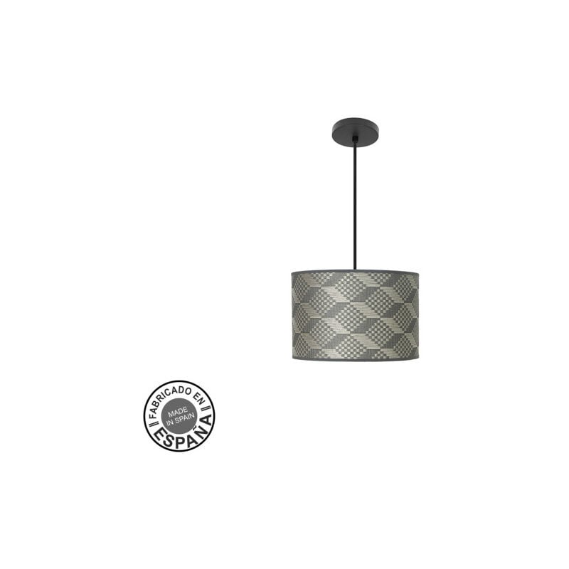 foto del prodotto fabrilamp abrila akunadecor ciondolo di moda con paralume tetris grigio 30 cm
