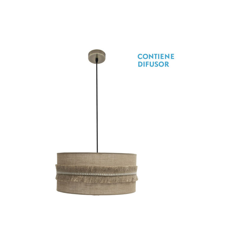 foto del prodotto fabrilamp abrila akunadecor lampada a sospensione rustica de con paralume beige modello kala