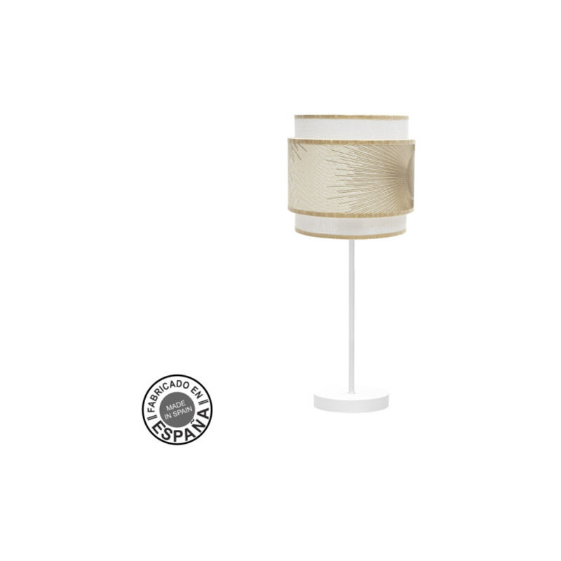 foto del prodotto fabrilamp - abrila akunadecor lampada de lampada da tavolo nepal bianco con paralume doppio