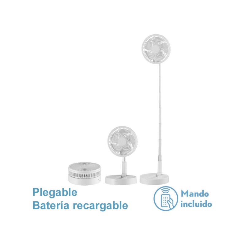 foto del prodotto fabrilamp abrila ventilatore dc ventilatore portatile galan colore bianco con cinque pale e porta usb ricaricabile 3 velocit regolabili