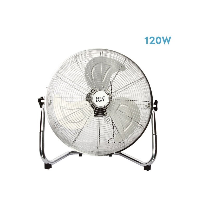 foto del prodotto fabrilamp abrila ventilatore industriale dc libis in metallo cromato con tre lame 3 velocit regolabili 120w de potenza ideale per tutti i tipi