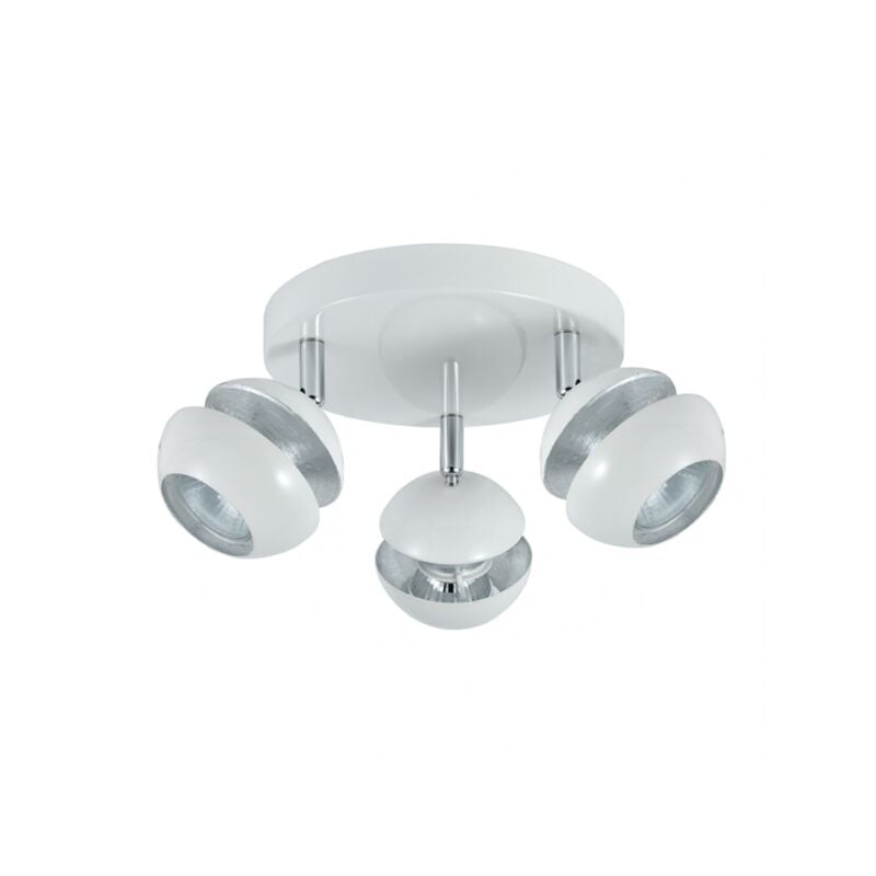 foto del prodotto fabrilamp akunadecor beethoven plafoniera de 3 faretti per bagno bianco argento