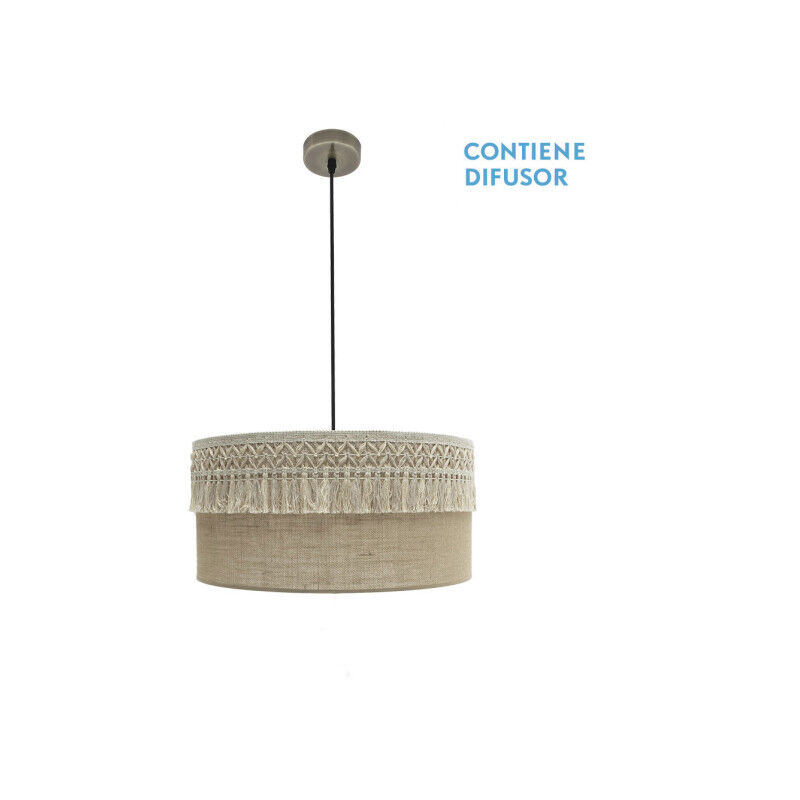foto del prodotto fabrilamp akunadecor lampada a sospensione de con paralume beige modello ekaterina