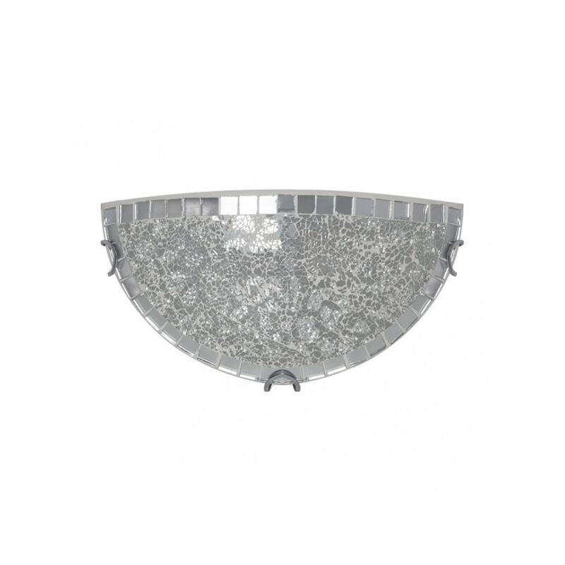 foto del prodotto fabrilamp akunadecor lampada da parete semicircolare mosaico colore cromo modello tenore 1xe27