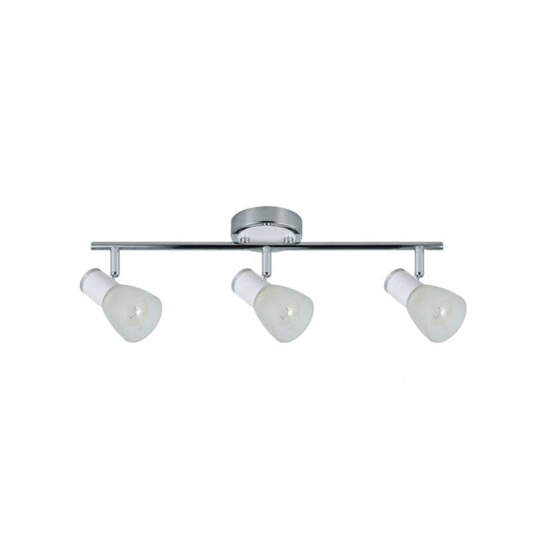 foto del prodotto fabrilamp akunadecor striscia bianca cromo con 3 faretti orientabili