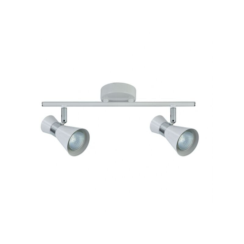 foto del prodotto fabrilamp akunadecor striscia da bagno a 2 luci maximo, bianco cromo