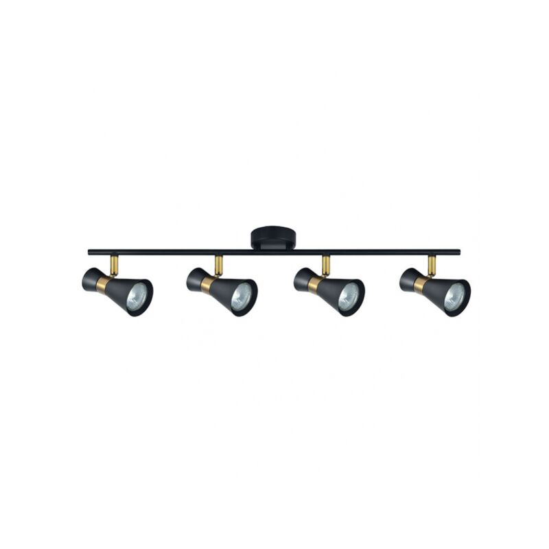 foto del prodotto fabrilamp akunadecor striscia luminosa per bagno de 4 luci modello maximo nero pelle