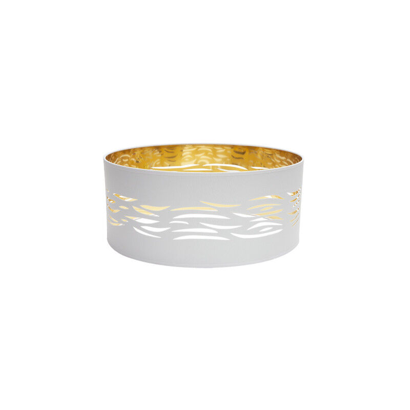 foto del prodotto fabrilamp apparecchio a sospensione fog 1xe27 bianco oro 50dx50dx20h