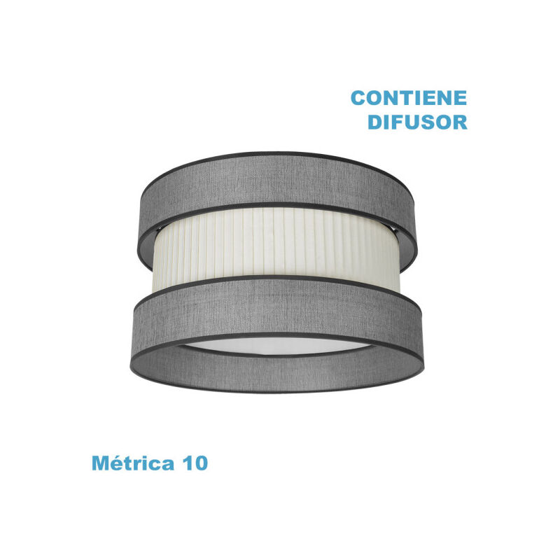 foto del prodotto fabrilamp apparecchio a sospensione home m10 grigio beige 50dx50dx25h diffusore incluso