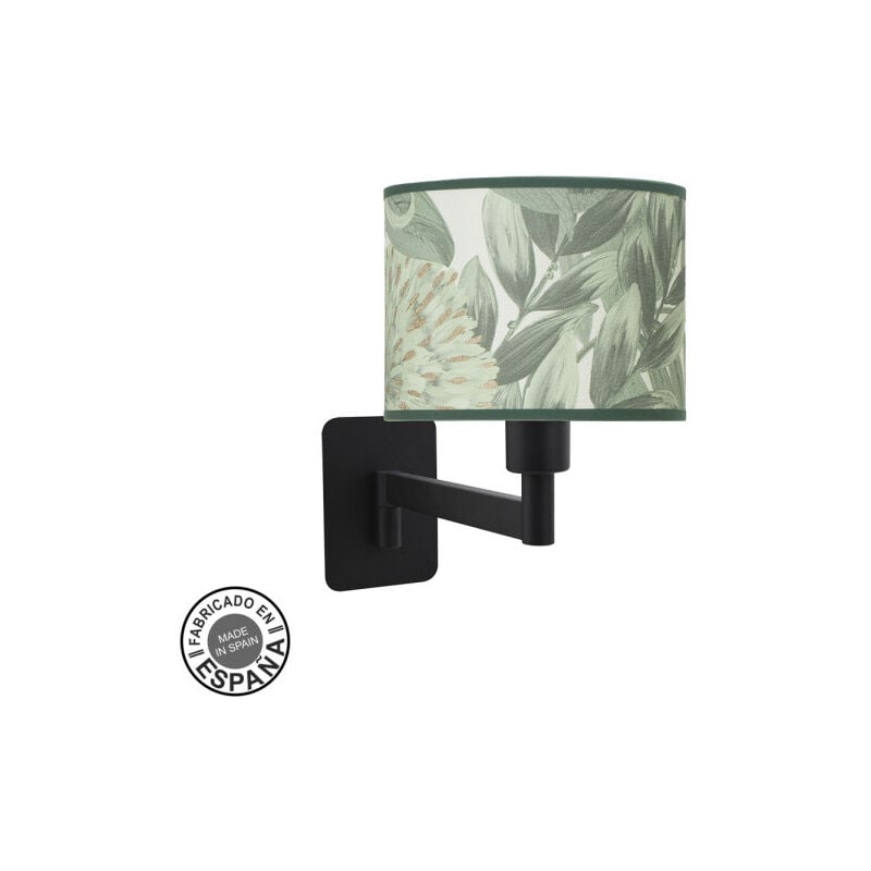 foto del prodotto fabrilamp applique alla moda 1xe14 nero foglia verde 26x17x28 cm