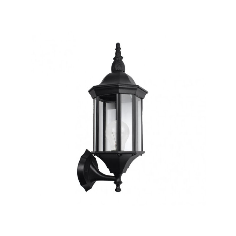 foto del prodotto fabrilamp applique da esterno in alluminio pollux 1xe27 nero ip44 50x18x20 cm ip44