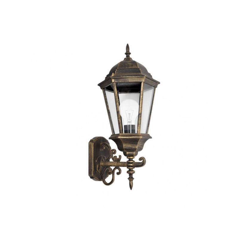 foto del prodotto fabrilamp applique da esterno in alluminio regulus 1xe27 nero oro 54x25x27 cm ip44