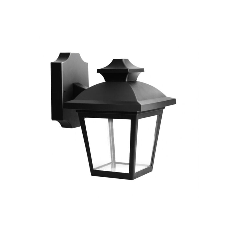 foto del prodotto fabrilamp applique da esterno maca 1xe27 nero ip44 policarbonato 24,5x17x22,3 cm