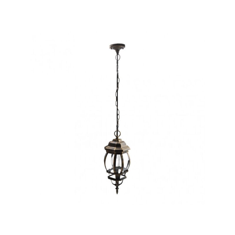 foto del prodotto fabrilamp caelum ciondolo da esterno in alluminio 1xe27 nero oro regx16x16 cm ip44