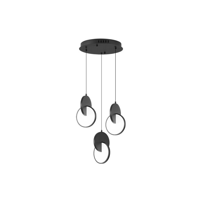 foto del prodotto fabrilamp carlota luce a sospensione 3l nero 51w 6500k 7140lm regx33x29cm