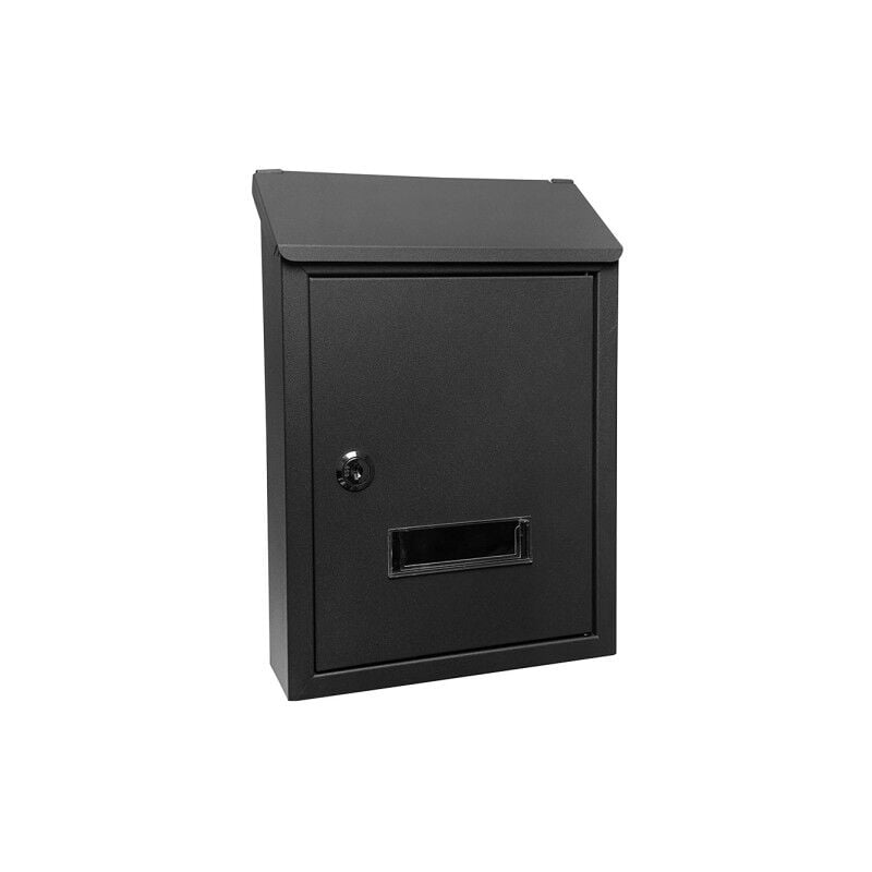 foto del prodotto fabrilamp cassetta postale de cassetta postale milena in acciaio zincato nero 30x21x7 cm serratura de cilindro parapioggia