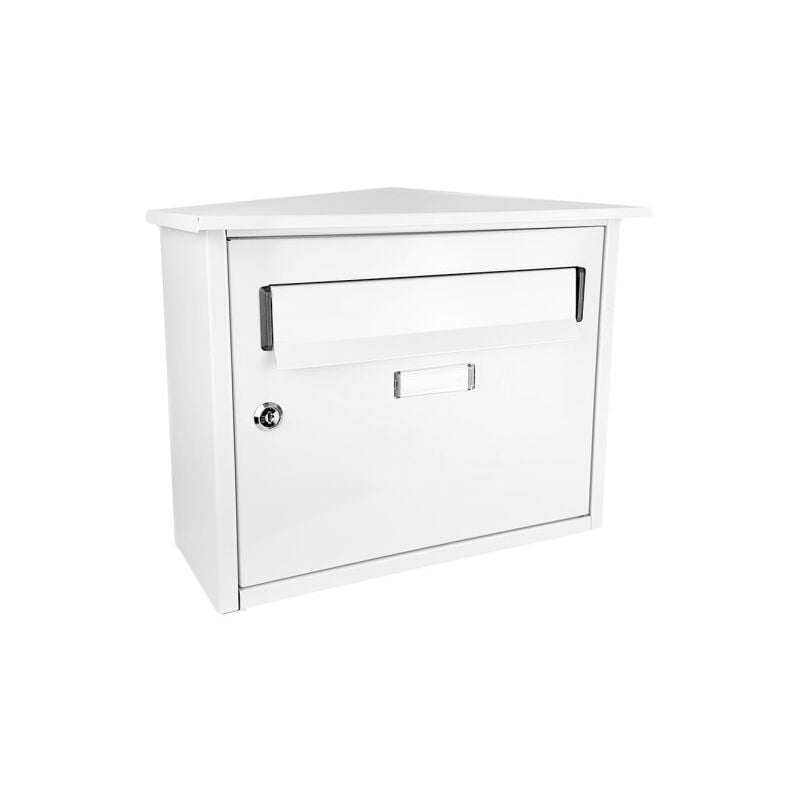 foto del prodotto fabrilamp cassetta postale demail nikita in acciaio zincato bianco 33x39x17 cm design antipioggia resistente alla botola