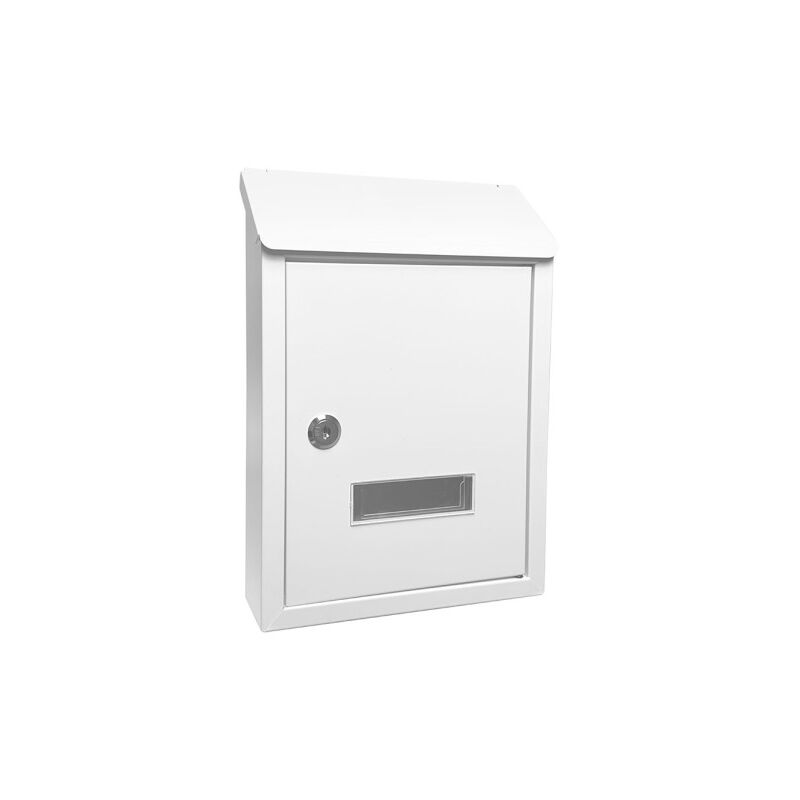 foto del prodotto fabrilamp cassetta postale demailbox milena in acciaio zincato bianco 30x21x7 cm serratura decilindro parapioggia