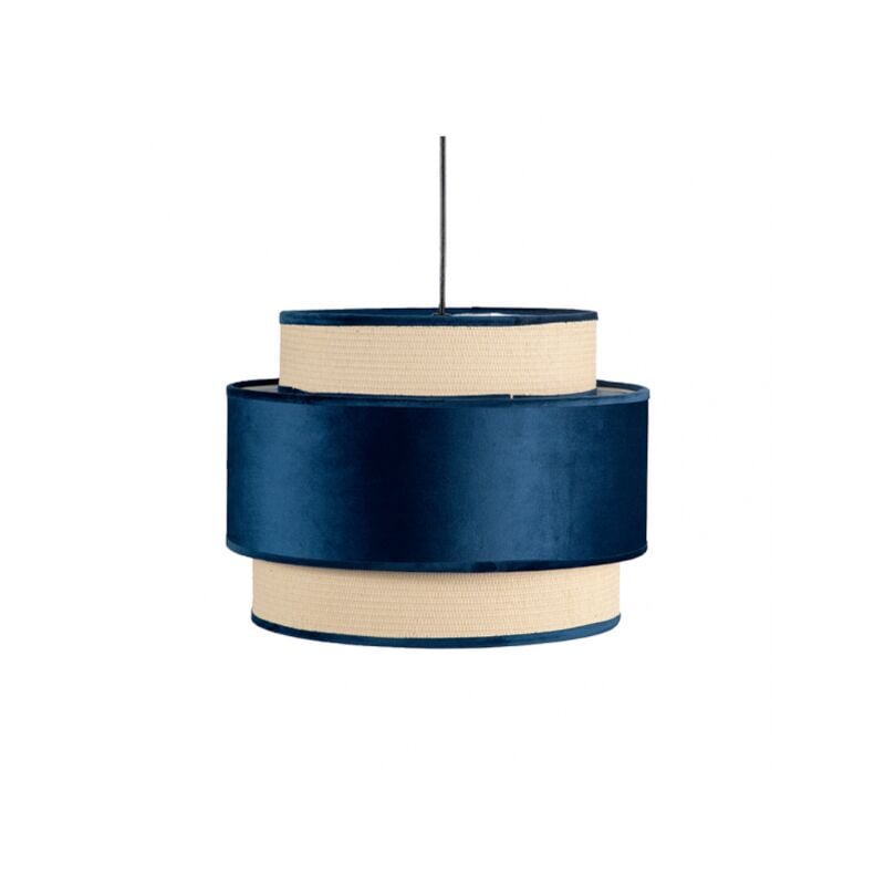 immagine 0 del prodotto fabrilamp ciondolo 3 paralumi adriano1 luce e27 blu e iuta